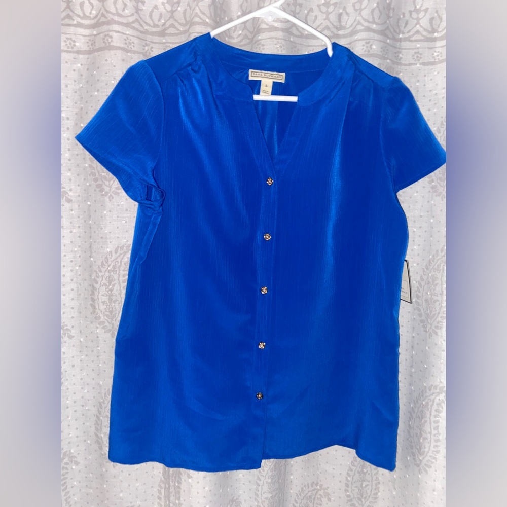 NWT Dana Buchman Royal Blue Button-Down Shirt